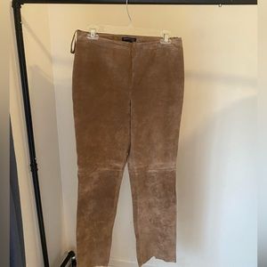 Kenneth Cole Brown Leather Suede Pants